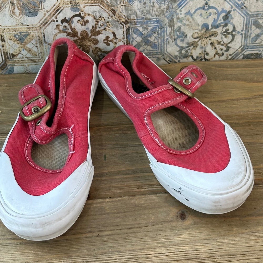 Vans Mary Jane Canvas Buckle Strap Kids 1.0 Red Sporty